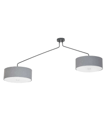 Save energy with led ceiling lights, available in different shapes and ceiling lights as a general light source. Grey Drum Shade Offset Ceiling Pendant With Glass Diffuser Two Styles