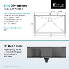 Kitchen sink modena ks 31015 weather underground. Kraus Pax Zero Radius 33 Single Bowl Stainless Steel Drop In Kitchen Sink With 2 Pre Drilled Holes Walmart Com Walmart Com