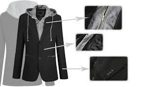 Men's casual cotton slim two buttons hoodie suit jacket blazer sport coat. Yeokou Men S Casual Cotton Slim Two Buttons Hoodie Suit Jacket Blazer Sport Coat At Amazon Men S Clothing Store