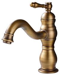 Matte golden number of handles:two handles installation holes:three holes. Fontana Dijon Single Hole Antique Brass Bathroom Sink Faucet Traditional Bathroom Sink Faucets By Fontana Showers Houzz