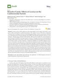 Pdf Bioactive Candy Effects Of Licorice On The Cardiovascular System