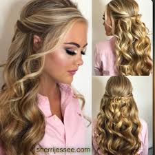 Voluminous half updo curly hairstyle for long hair. Hairstyles Down Curled Hairstyles Lovers