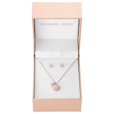 Add your favorite designer bag, shoe, accessory, and more to your bag 2. Michael Kors Pendant Necklace And Stud Earrings Gift Set Rose Gold At John Lewis Partners