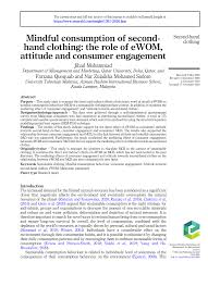Eco shop marketing batu berendam melaka kini membuka peluang pekerjaan. Pdf Mindful Consumption Of Second Hand Clothing The Role Of Ewom Attitude And Consumer Engagement
