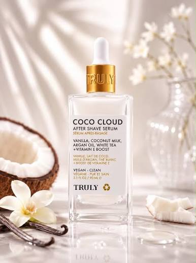 Truly Coco Cloud After-Shave Serum Sérum diseñado para calmar, hidratar y  suavizar la piel tras el afeitado, reduciendo irritación y proporcionando  una sensación fresca y satinada. Ingredientes clave: Aceite de coco,  péptidos,