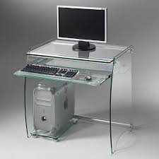 Mix of office supplies and gadgets. Contemporary Computer Table Pforyou Clear Pc01 Pezzani Home Collection Glass