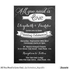 All You Need Is Love Chalkboard Wedding Collection Invitation Zazzle Com Chalkboard Wedding Chalkboard Wedding Invitations Creative Wedding Invitations