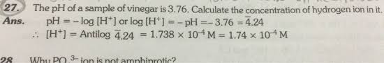 The exact relationship depends on the activity of the hydrogen ion: 27 Ans The Ph Of A Sample Of Vinegar Is 3 76 Calculate The Concentration Of Hydrogen