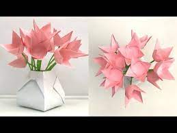 Flower Vase Decoration Ideas Paper Flowers Paper Flower Paper Craft Paper Craft Flowers Youtube Paper Flower Vase Flower Vase Diy Flower Vase Crafts