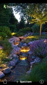 Riiiiichtig Cool Beleuchteter Wasserlauf Bepflanzung Garten Wasserfall Garten