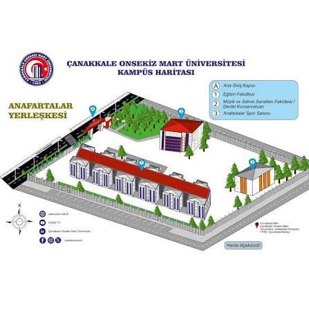 Çanakkale Onsekiz Mart Üniversitesi Kampüs Haritası / Anafartalar  Yerleşkesi 📍 Cevatpaşa Mahallesi, Çanakkale Onsekiz Mart Üniversitesi,  Çanakkale Anafartalar Kampüsü, 17000, Çanakkale/Merkez #ÇOMÜ  #HepBirlikteDahaİleri 🎯