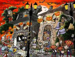 Spend a fun evening playing family board games and putting together jigsaw puzzles for all ages. Chaos On Halloween No 17 1000 Or 500 Piece Jigsaw Puzzles