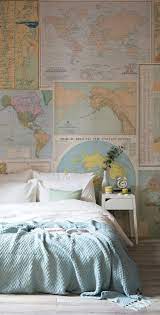 Vintage Retro Map Collage Wallpaper Mural Hovia Bedroom Vintage Bedroom Wallpaper Accent Wall Wallpaper Bedroom