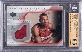Here are the best lebron james jersey patch cards ever. Lot Detail 2003 04 Ud Finite Elements Fj18 Lebron James Jersey Patch Rookie Card Bgs Gem Mint 9 5