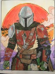 Grab it or a copy of this and share this book with your homies now!the mandalorian digital coloring book: Completed My First Picture Of Mando Can T Wait To Try The Next One From The Crayola Art With Edge Coloring Book Themandaloriantv