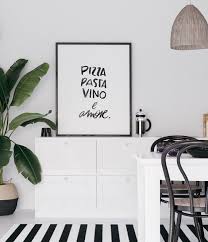 Poster Pizza Pasta Vino E Amore Sw Pasta Vino Home Decor Signs Bar Decor