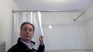 Freestanding bathtub with shower and wrap around curtain pole. How To Install A Shower Curtain Rail By Byretech Youtube