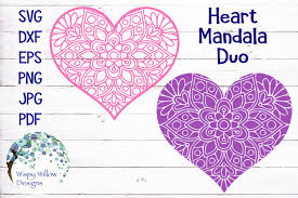 Download Floral Heart Mandala Valentines Day Svg Cut File