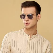 Silver Black Grey Solid Full Rim Aviator John Jacobs JJ Tints JJ S13804 C2  Sunglasses