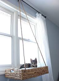 Kitty cat basking window hammock mounted perch cushion bed hanging shelf seat gy. Diy Cat Perch Hanging Window Basket Diy Cat Bed Cat Window Cat Perch