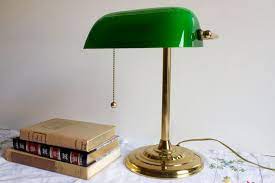 Vintage green glass brass bankers lamp lawyer. Vintage Banker S Lamp With Green Glass Shade Bankers Lamp Lamp Green Lamp Shade