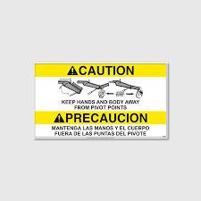 Caution! Pivot Point Decal - Con-Tech Manufacturing