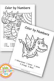 Download and print my coloring book at home! Super Cute And Fierce Color By Number Dragon Printables