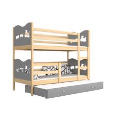 Solide bois enfants lit superposé détachable mdf lit superposé pour adulte lits superposés en bois aveclit gigogne escaliers tiroir de rangement (finition gris, 1 pièces). Lit Superpose Avec Lit Gigogne 190x80 Cm Train Papillons Coeurs Lit