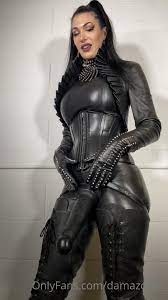 Damazonia leather and strapon tease