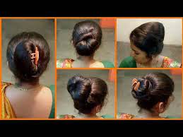 Anjali S Bun Hairstyles Part 9 5 Easy Quick Different Hairstyles Bun Hairstyle Tutorial Youtube Womens Hairstyles Hair Styles Medium Hair Styles