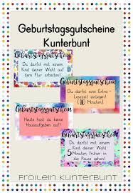 Geburtstagsgutscheine Kunterbunt Unterrichtsmaterial Im Fach Fachubergreifendes Geburtstagsgutschein Klassenzimmer Geburtstag Gutschein Geburtstag