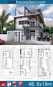 House Plans 8x18m With 4 Bedrooms House Plans Free Downloads Architectural House Plans Dream House Pictures Model House Plan