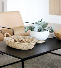 Beautifully crafted from natural and abundant woven rush grass, this is a light weight, practical home decor accessory. How To Decorate A Coffee Table Plank And Pillow