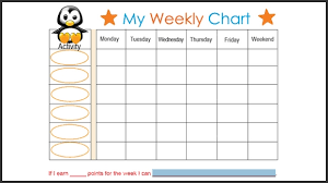Free Printable Weekly Behavior Chart Baby Penguin