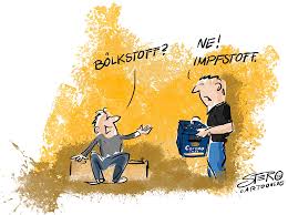 According to an artist irina blok: Cartoon Karikatur Cartoon Coronavirus Impfstoff Roth Cartoons De