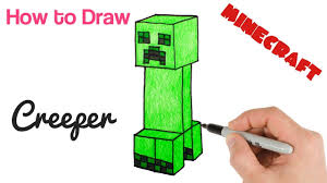 Start off with a pencil sketch. How To Draw Creeper From Minecraft Easy Youtube