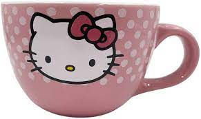 Comprar Cozinha Jantar Silver Buffalo Sanrio S Hello Kitty Face And Polka Dots Ceramic Soup Mug 24 Ounces