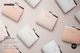 Leather Wallet Purse Mockup Set Purse Wallet Leather Wallet Purses