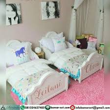 Tempat Tidur Anak Kembar Klasik Modern Info Pemesanan Melalui Bbm 5ca7ded8 Call 0 Shared Girls Room Shared Girls Bedroom Toddler Rooms