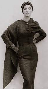 1950 S Winterwear Modestil Elegantes Outfit Vintage Mode