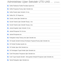 Administrasi Ujian Sekolah Uts Uas Us Ukk Un Unas Format Microsoft Word Berkas Pendidikan