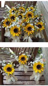 Rustic Sunflower Burlap And Lace Small Table Arrangements Country Wedding Flowers Rustic Wedding Flowers Sunflower Wedding Decorations White Wedding Flowers
