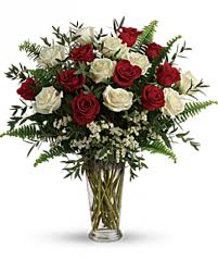 White or blue tubers that form at the end of the underground roots. 18 Red White Roses Arrangement In Croton On Hudson Ny Cooke S Little Shoppe Of Flowers