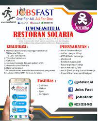 Gaji bekerja di resto solaria. Lowongan Kerja Restoran Solaria