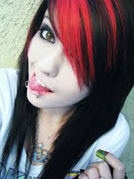 Black And Red Hair Styles Pin Pa Emo