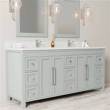 All gray bathroom vanities can be shipped to you at home. Urban Woodcraft Forest Made Alpine 75 In Grey Double Sink Bathroom Vanity With White Quartz Top Rona