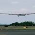 Solar plane rides strong tail wind