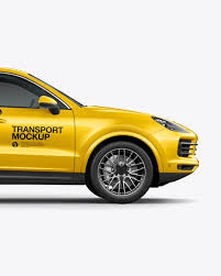 Luxury Crossover 5 Doors Mockup Side View In Vehicle Mockups On Yellow Images Object Mockups Mockup Free Psd Business Card Mock Up Mockup Psd