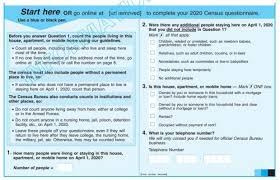 Census bureau will hold a news conference to discuss the release of the first local level results from the 2020 census. Sample Copy Of The 2020 Census Questionnaire U S Department Of Commerce