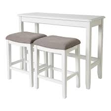 Find dining tables and dining sets to keep everyone comfortable for delicious meals and much more together. New Ridge Home Goods Traditional Wood Sofa Table With Two Stools In White 4570 Wht